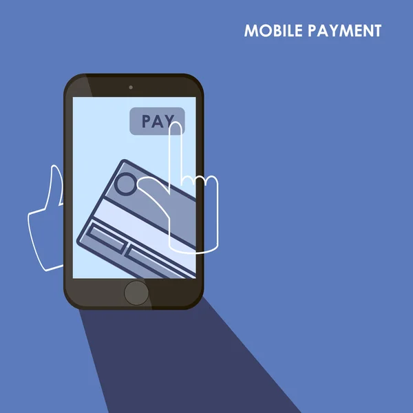 Telefon paymants veya hareket eden çarşı şablon vektör kartı.