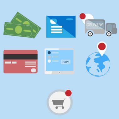 İnternet pazarlama iş simge vektör şablon ayarla