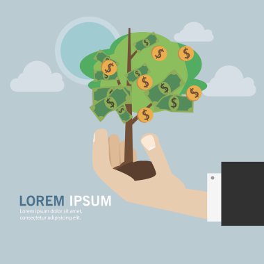 El ile para ağacı kavramı vektör kartvizit ya da arka plan