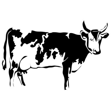 Anahat inek vektör çizim. Logo kullanmak olabilir