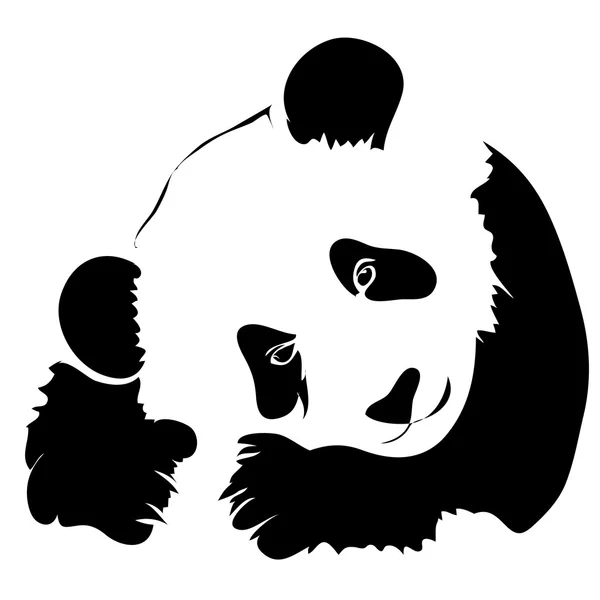 Anahat panda vektör çizim. Logo veya dövme kullanmak olabilir