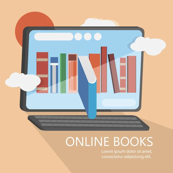 Online books modern vector image. Can be use for background, ban — Stock Vector