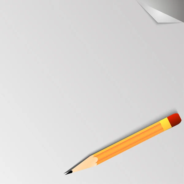 Bílé pozadí papír a tužka vektorový illustrat — Stockový vektor