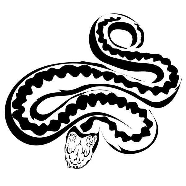 Outline snake vector image. Can be use for logo and tattoo — Stock Vector