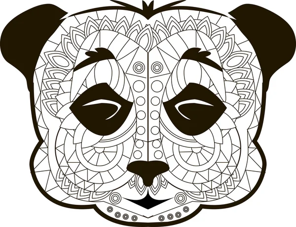 Imagen vectorial de línea para terapia de arte con panda . — Vector de stock