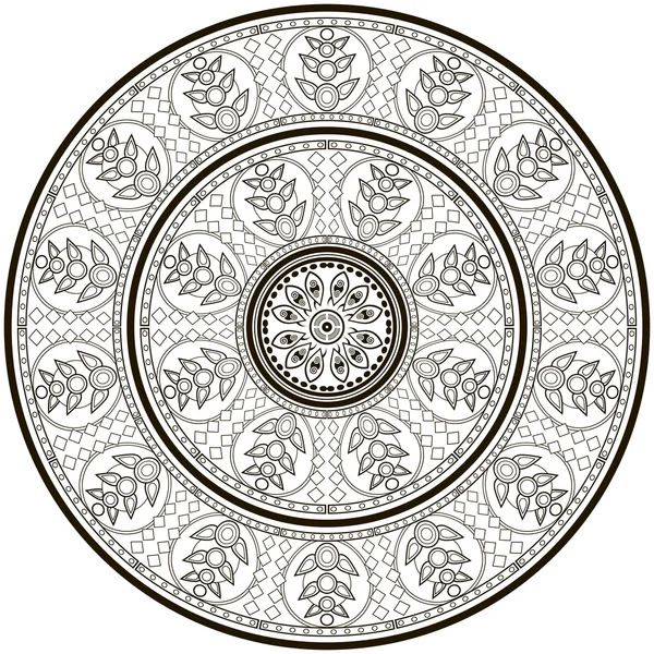 Ornamento redondo étnico para la imagen vectorial arte-terapia . — Vector de stock