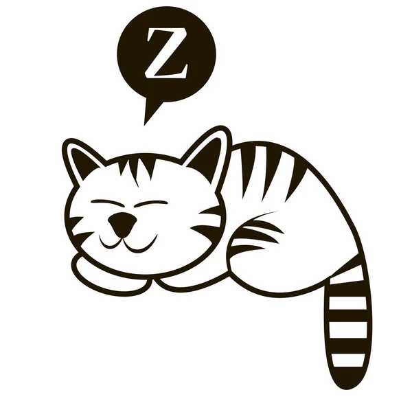 Ilustrasi vektor kucing tidur yang lucu. Dapat digunakan untuk l - Stok Vektor