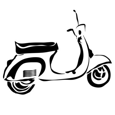 Scooter vektör çizim anahat. Logo kullanmak olabilir.