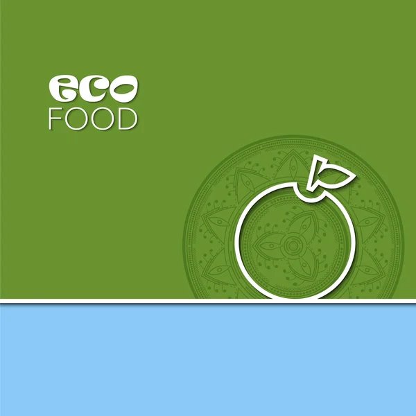 크리에이 티브 에코 음식 프로 모션 포스터 선 애플과 아름 다운 — 스톡 벡터