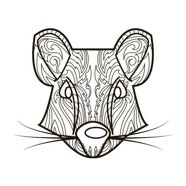 Linienvektorbild für Kunsttherapie mit Ratte — Stockvektor
