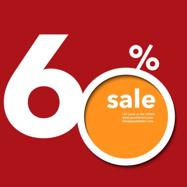Modern şablon Dükkanı % 60 satışı el ilanı veya poster kağıt ile ef kesmek