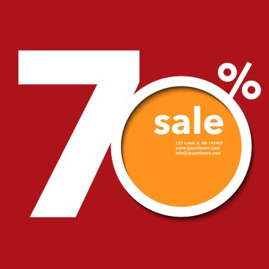 Modern şablon Dükkanı % 70 satışı el ilanı veya poster kağıt ile ef kesmek