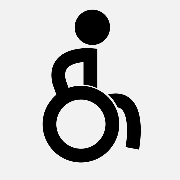 Ícone criativo com homem de linha na ilustração do vetor da cadeira de rodas. C — Vetor de Stock