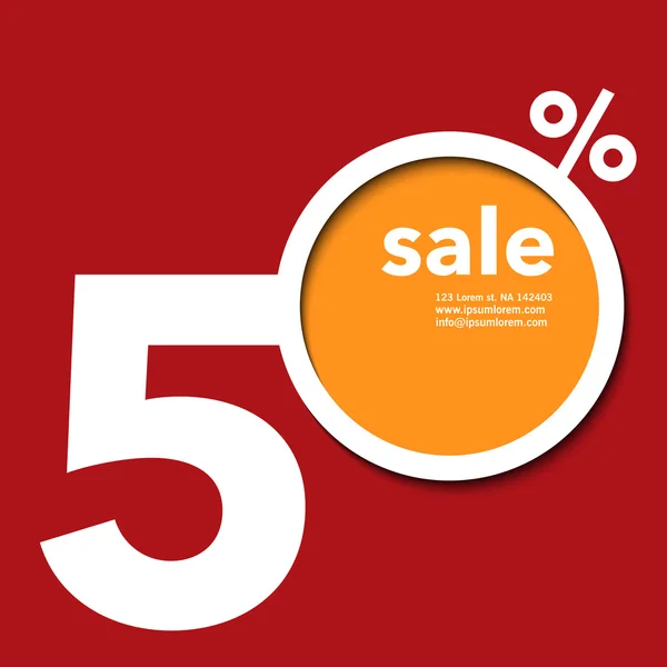 Modern şablon Dükkanı % 50 satışı el ilanı veya poster kağıt ile ef kesmek