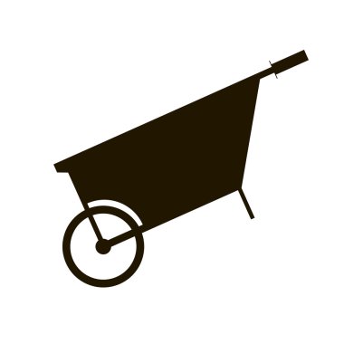 Bahçe el arabası yaratıcı anahat logo veya simge vektör illustra