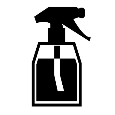 Püskürtücü basit logo veya simge vektör çizim anahat