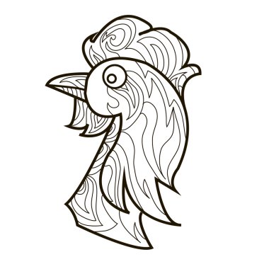 Sanat Terapisi horoz için çizgi vektör görüntü