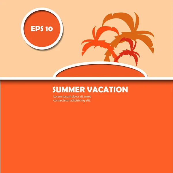 Summer vacation creative poster with beautiful paper cut effect — Stock Vector