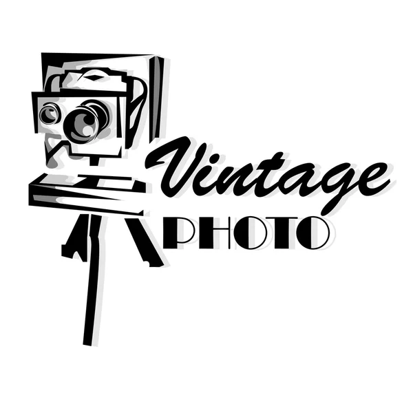 Design moderno contorno foto vintage fotocamera vettoriale illustrazione . — Vettoriale Stock