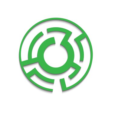 dairesel labirent basit vektör çizim