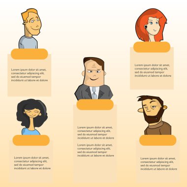 İnsanlar karakter kümesi vektör çizim karikatür 