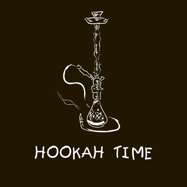 White simple sketch hand drawn hookah vector illustration — Stock Vector