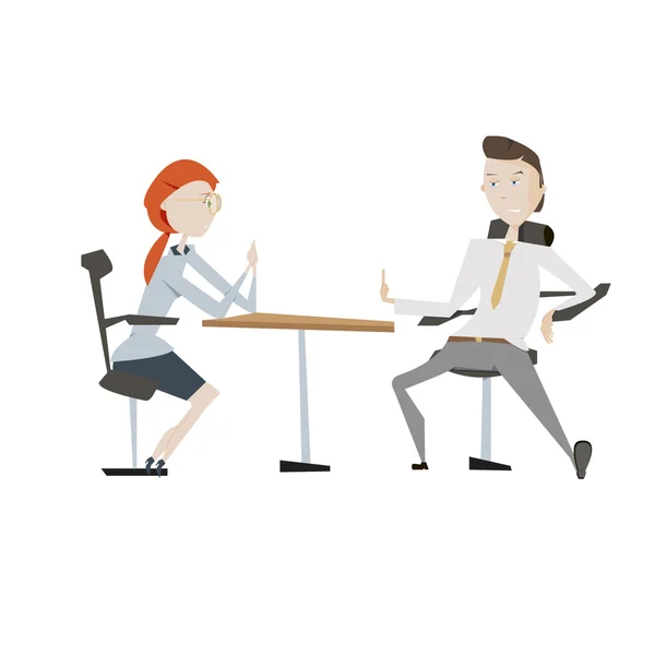Mand og kvinde i jobsamtale vektor illustration – Stock-vektor