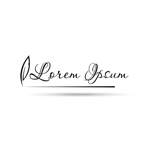 Logo moderne avec illustration vectorielle de stylo plume contour — Image vectorielle