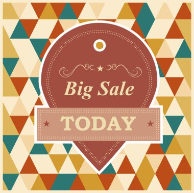 Mozaik süsleme arka plan retro vintage etiketinde büyük satış 