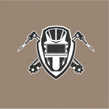 Retro vintage tasarım logosu ile Kaynakçı maskeler 