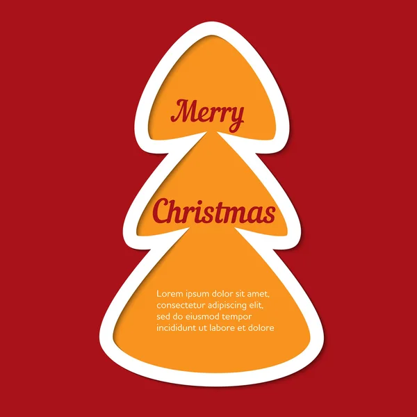 Natal árvore papel corte design cartão vetor — Vetor de Stock