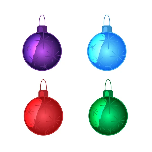 Рождественские игрушки устанавливают многоцветную векторную иллюстрацию — стоковый вектор