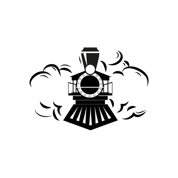 Retro lokomotif anahat tasarım logo vektör çizim