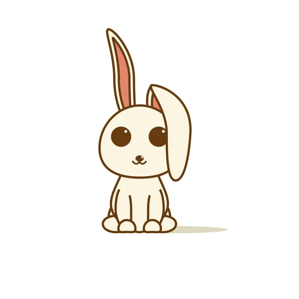 Illustration vectorielle de conception de ligne de lapin de dessin animé Kawaii — Image vectorielle