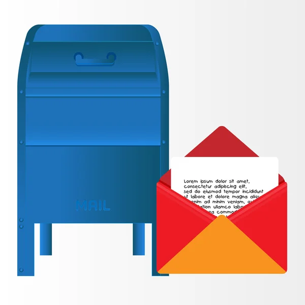 Иллюстрация почтового ящика и письма — стоковый вектор