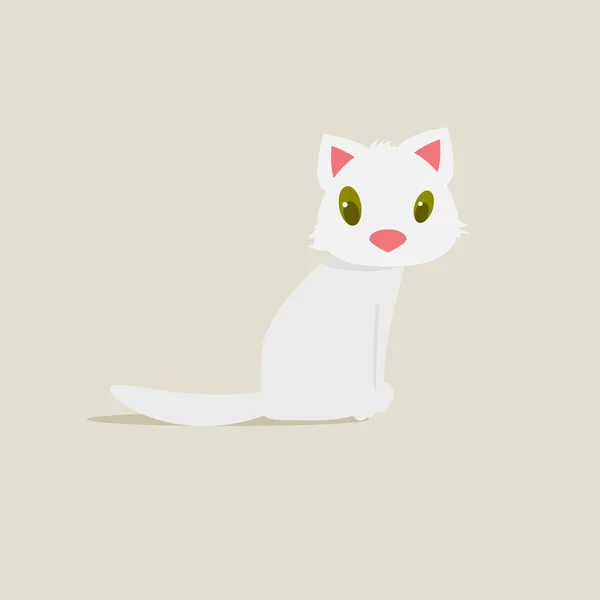 Cute kartun kucing vektor ilustrasi - Stok Vektor