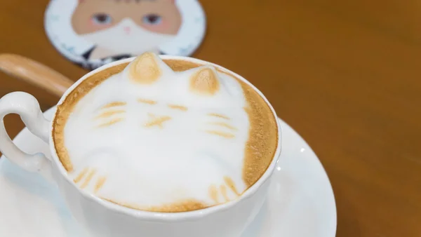 3D latte sanat kahve kedi 