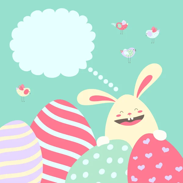 Easter bunny and easter eggs — Stock Vector