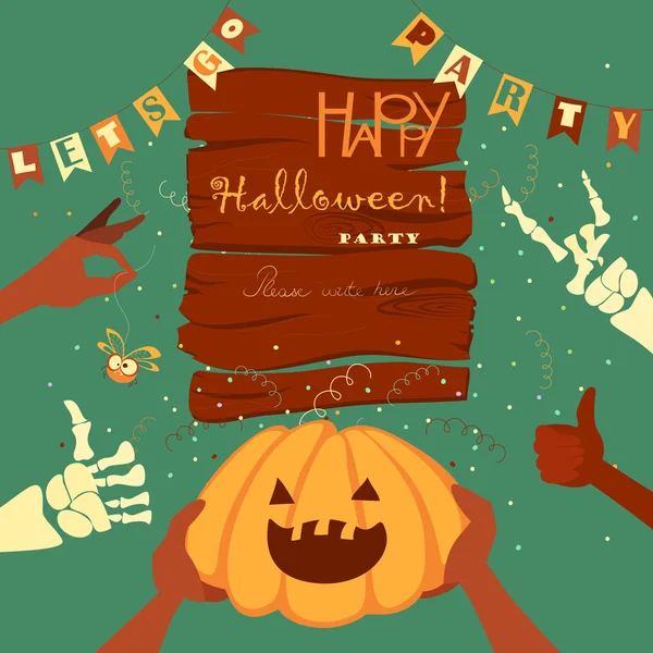 Trick or treat. Halloween poster achtergrond kaart — Stockvector