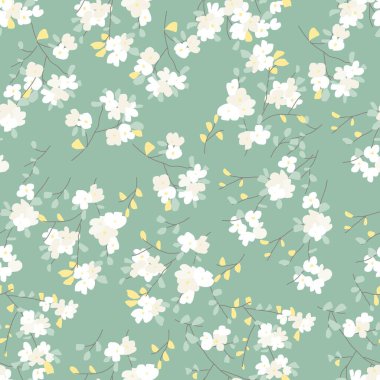 Şekli bahar kiraz çiçekleriyle kusursuz desen