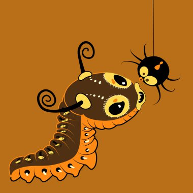 canavar-caterpillar örümcek ile