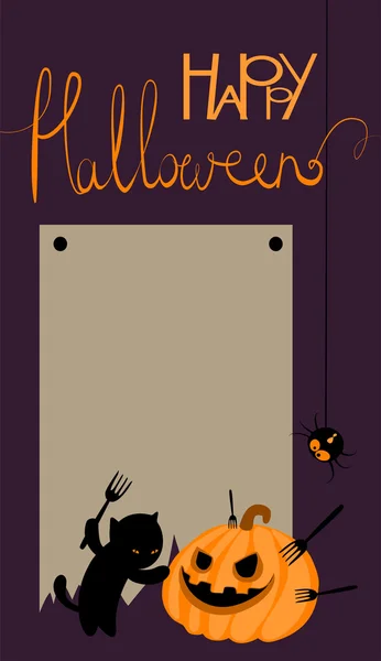 Tarjeta vectorial de halloween con espacio para texto — Archivo Imágenes Vectoriales