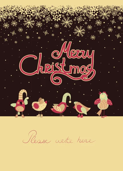 Sevimli kuş Noel Kutlamaları — Stok Vektör