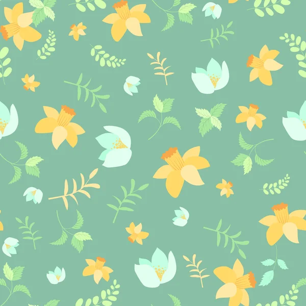 Seamless spring flower pattern — Stock Vector