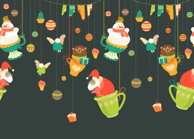 Noel karikatür seamless modeli