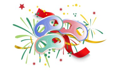 Vektör illüstrasyonu, Parti maske şablonu tasarımı