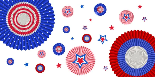 Usa Flags Pinwheel Star Celebrate Independence Day — Stock Vector