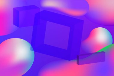 Kare geometrik şekil arkaplanı ve vektör görüntüsü olan Gradyan Akıcı