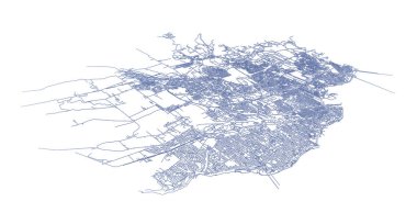 Kanada 'daki Quebec Şehri sokak haritası, vektör çizim resmi