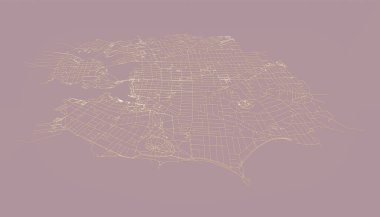 Victoria City, Kanada sokak haritası, vektör ana hatlı resim